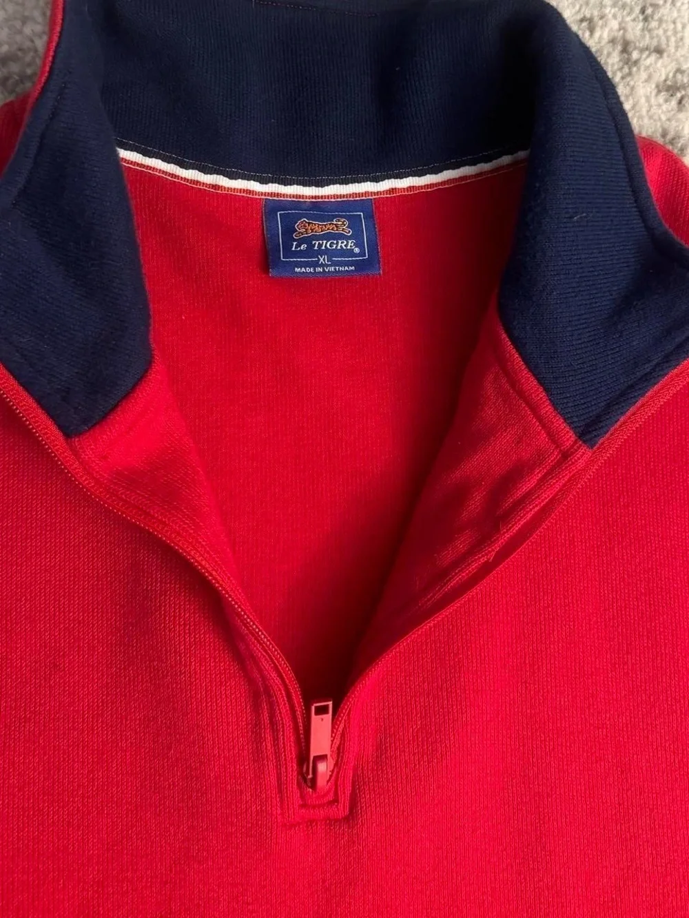 Le Tigre Red Quarter Zip Sweater Size XL